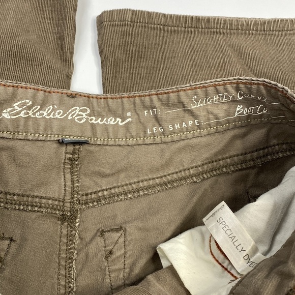 Eddie Bauer Slightly Curvy Bootcut Tan Corduroy Pants Size 6 - Picture 8 of 12